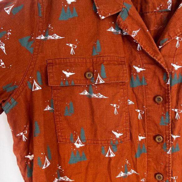 Duluth Trading Orange Hemp Organic Outdoor Motif Button Front Shirt Size XL - Picture 4 of 8